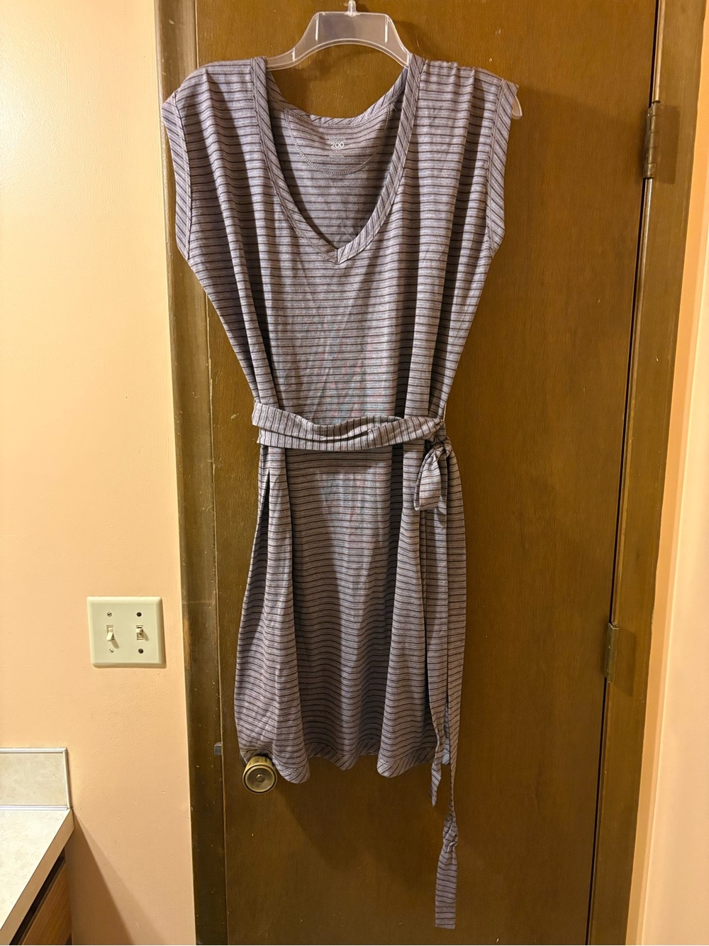Icebreaker Villa Merino Wool Striped Belted Dress